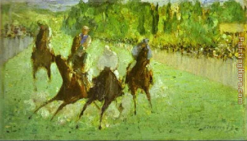At The Races painting - Edouard Manet At The Races art painting